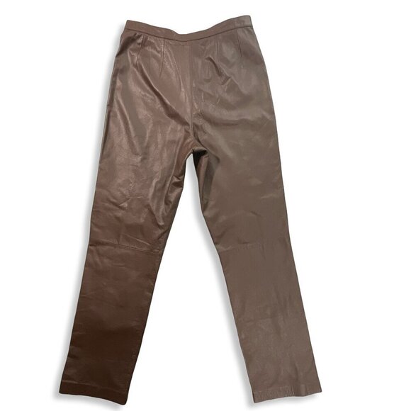 Mixit VTG Y2K Leather Pants Womens 8 Soft‎ High Rise Streetwear Chocolate Brown - Picture 2 of 8